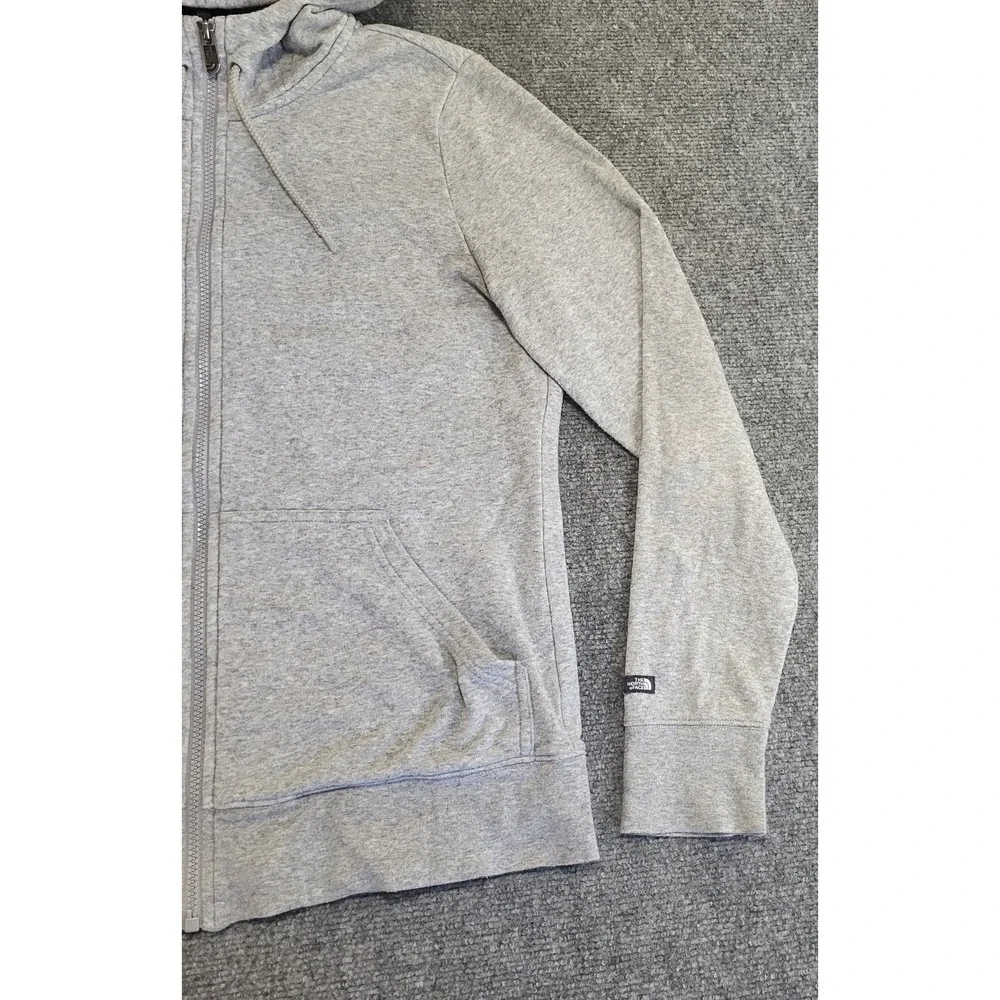 Vintage The North Face Plaid-Lined Zip-Up Heather Gray Men's Hoodie Size Medium